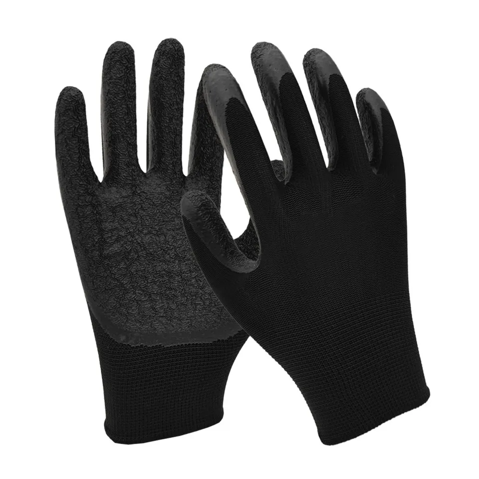 Black Shell Latex Coated Gloves
