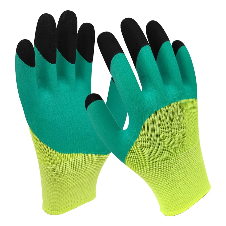 Green Latex Coated Reinforced Gloves